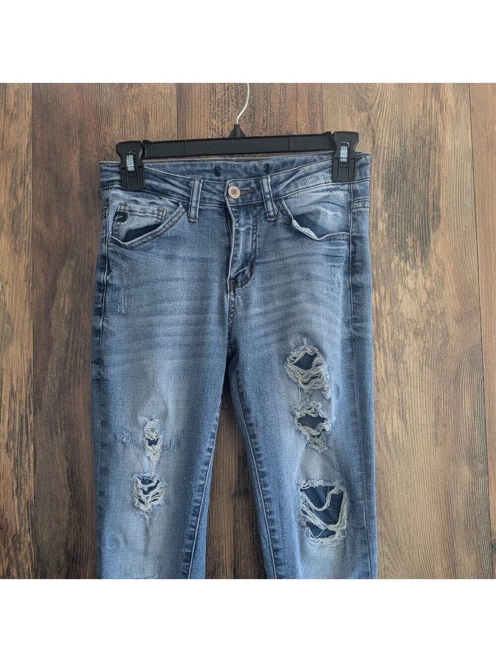 KanCan Skinny Jean Mid-Rise Denim Patch Destroyed Distressed VBK1268 3360 25